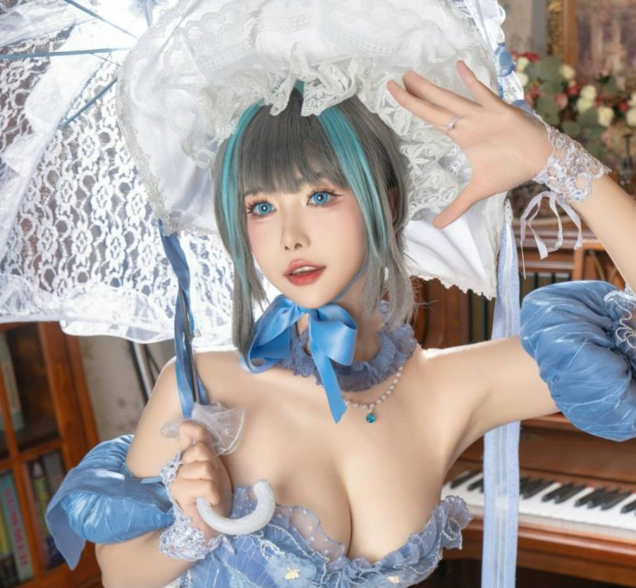 momoko葵葵cos碧蓝航线·柴郡礼服作品图集2