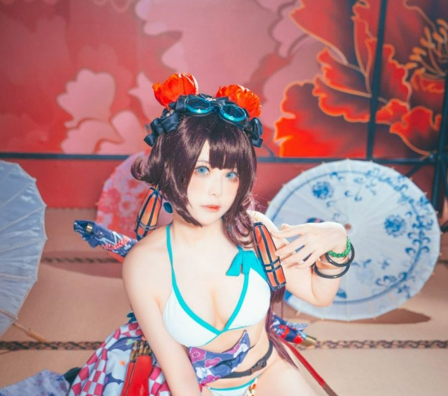 w百合欧皇子w cos FGO·水着阿荣图集作品，夏日清凉让你眼前一亮