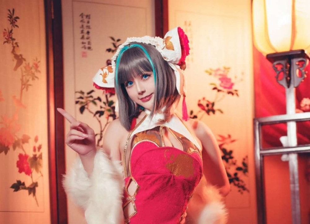 沖田凜花Rinka cosplay碧蓝航线·Cheshire柴郡图集作品，柴郡的旗袍风情，东方韵味十足