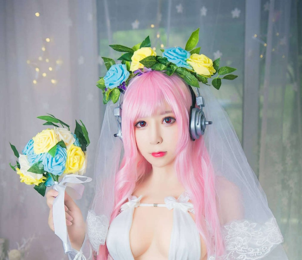 雯粥粥i索尼子花嫁cosplay图集：纯洁之恋，化身婚礼上的焦点新娘